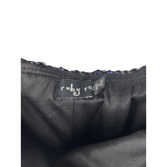 Ruby Rox Blue/black sequin strapless mini dress Juniors XL - Picture 3 of 6